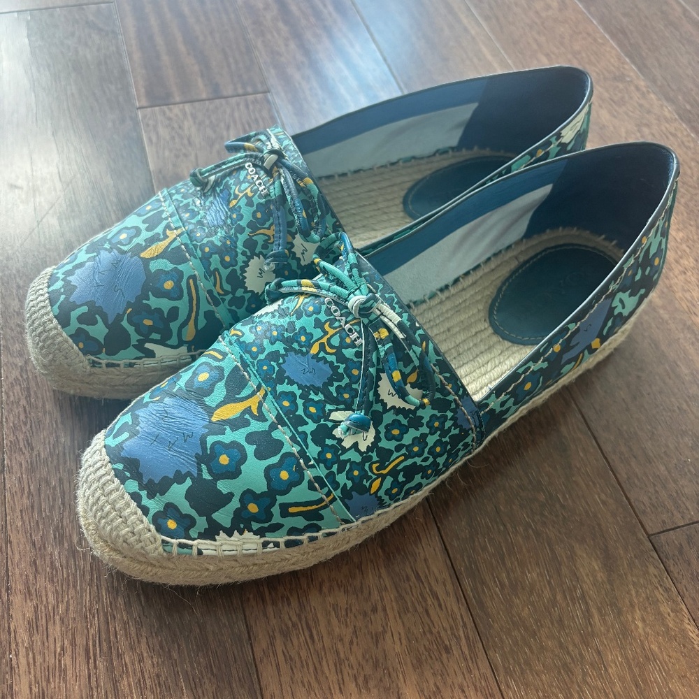 Coach espadrilles, genuine leather, size 9